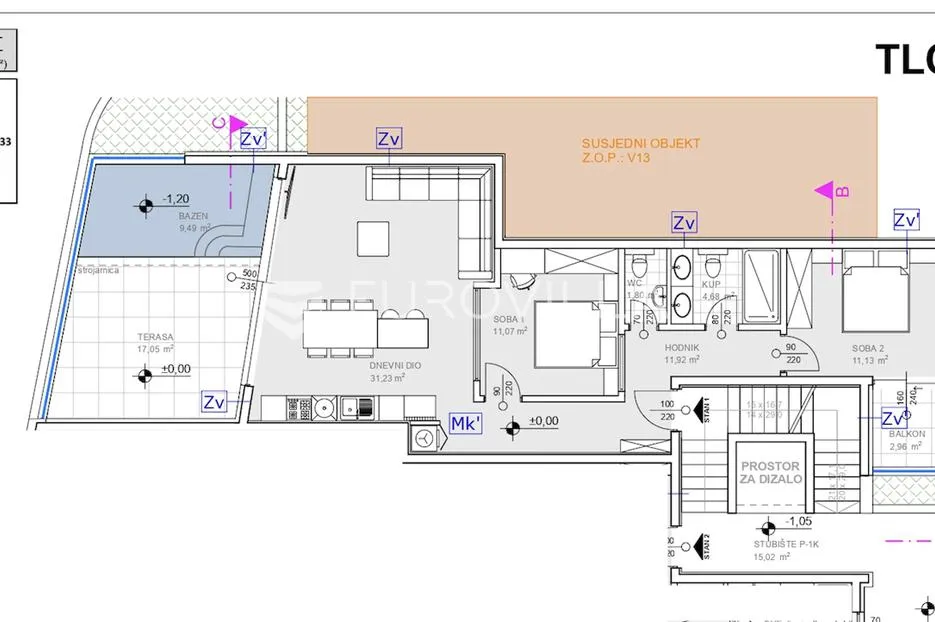 grebaštica, luksuzan stan s bazenom i pogledom na more, prvi red do mora, 91,33 m² - slika 20