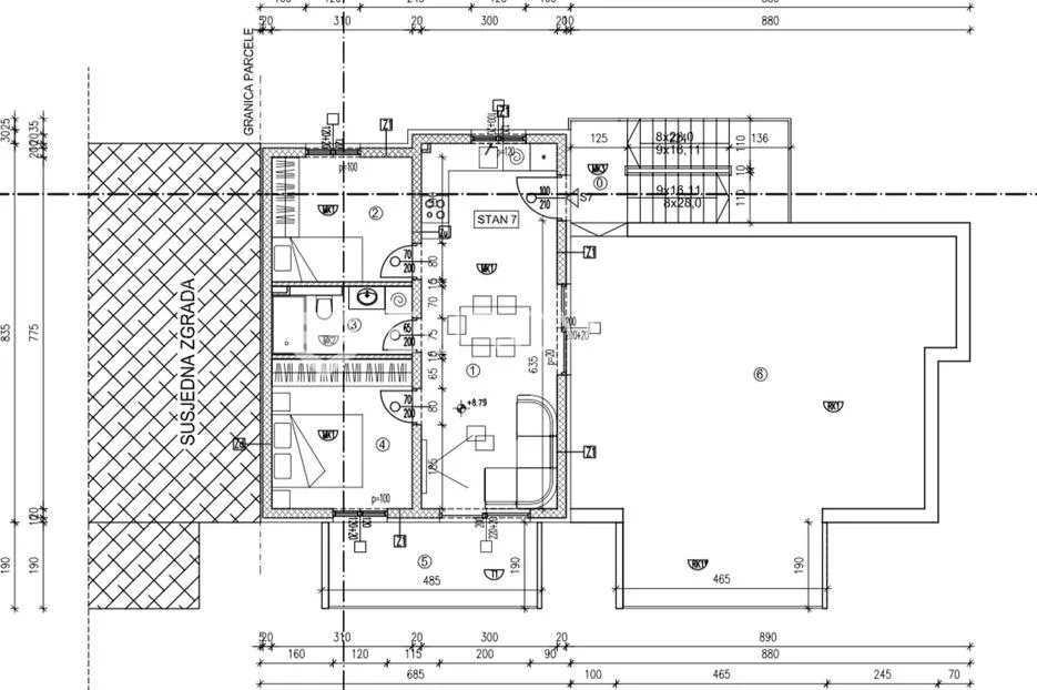 trogir, balancane, dvosoban penthouse neto korisne površine 71 m2 - slika 14