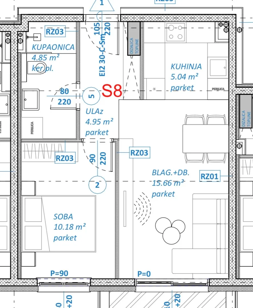 zagreb, dubrava, novogradnja, dvosoban stan 43,5 m² - slika 9