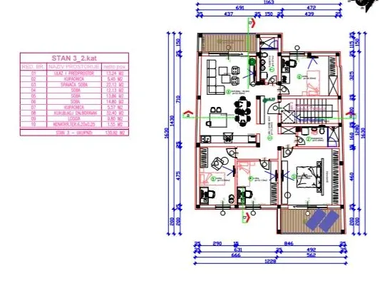 osijek, retfala, četverosoban stan u modrenoj urbanoj vili, 130 m² - slika 7