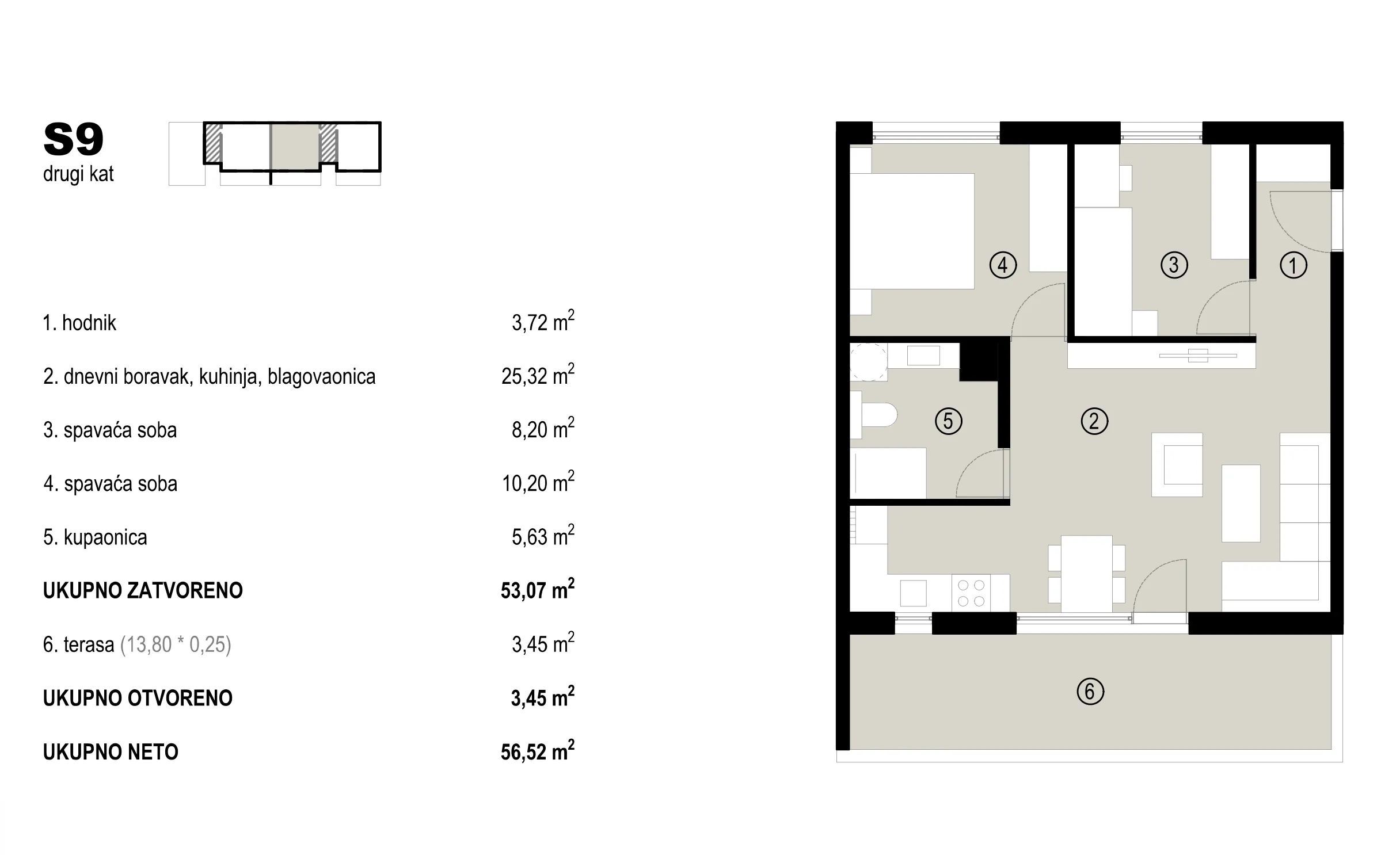 sveta nedelja, atraktivan trosoban stan s terasom, 56 m² novogradnja - slika 11