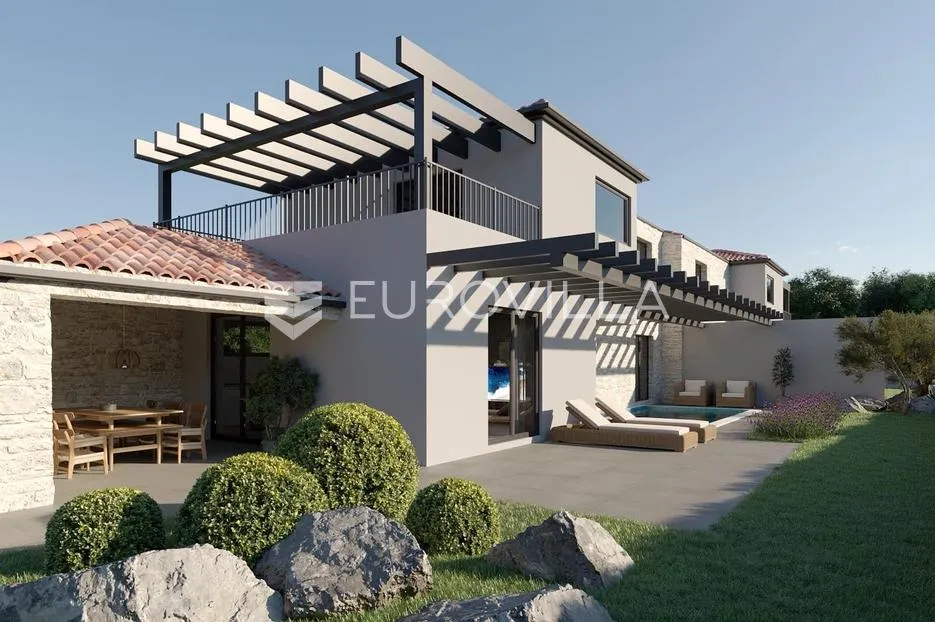 istra, šišan, moderna dvojna kuća s bazenom 140 m3 - slika 1