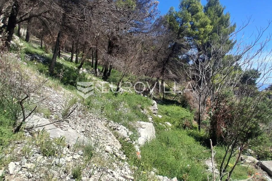 omiš, lokva rogoznica, prostrano zemljište s kućom za adaptaciju i panoramskim pogledom na more - slika 5
