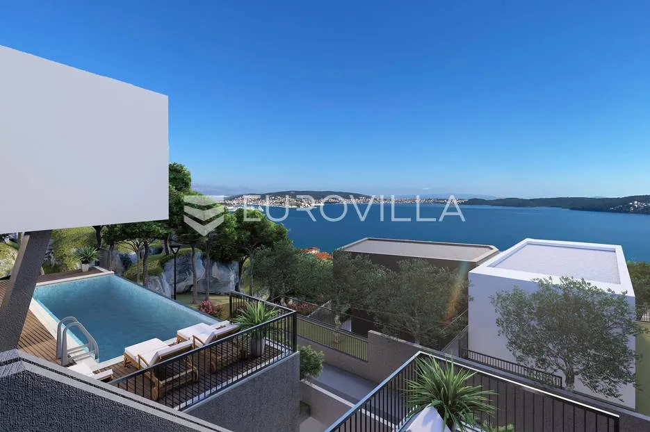 trogir okolica, moderna vila s bazenom i panoramskim pogledom - slika 9