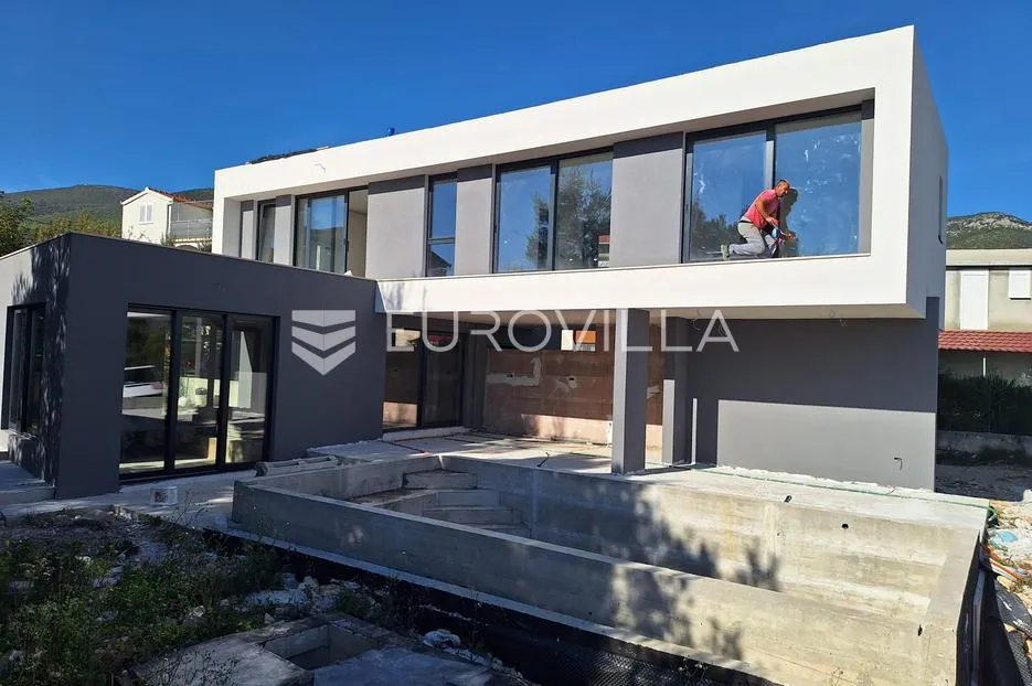 kaštel novi, moderna vila u izgradnji s bazenom i pogledom na more - slika 18