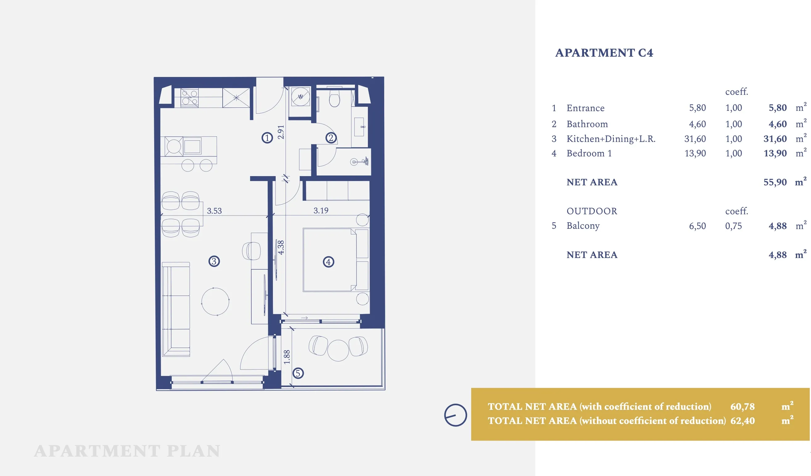 istra, savudrija, petram resort, apartman s jednom spavaćom sobom u prizemlju 62,40 m² - slika 14