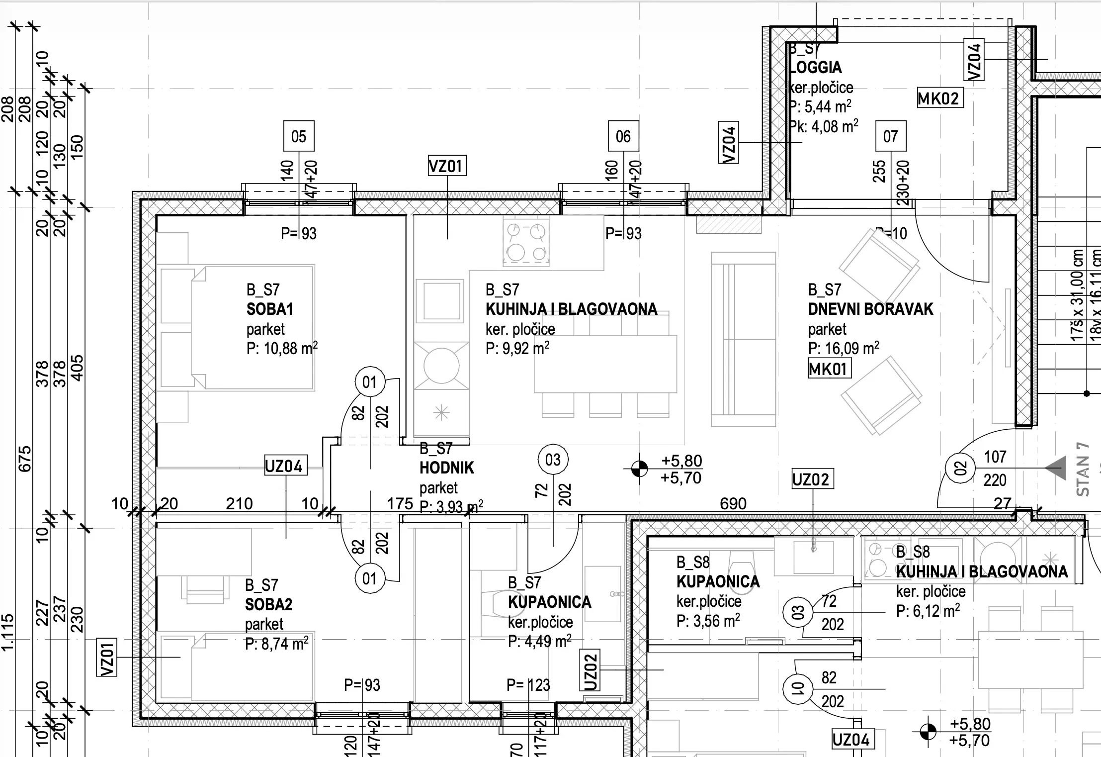 čiovo, slatine, stan 60,1 m² na 2. katu s pogledom na more i parking mjestom - slika 5
