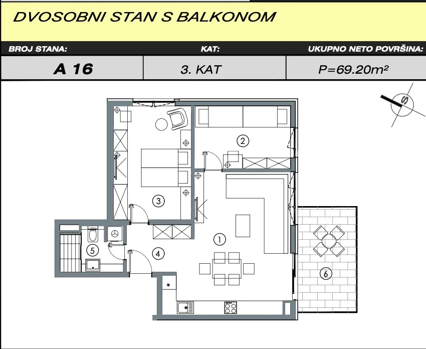 makarska, novogradnja, dvosoban stan s pogledom na more - slika 4