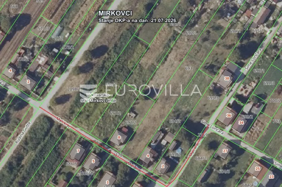 vinkovci, mirkovci, atraktivno zemljište 817 m² površine - slika 1