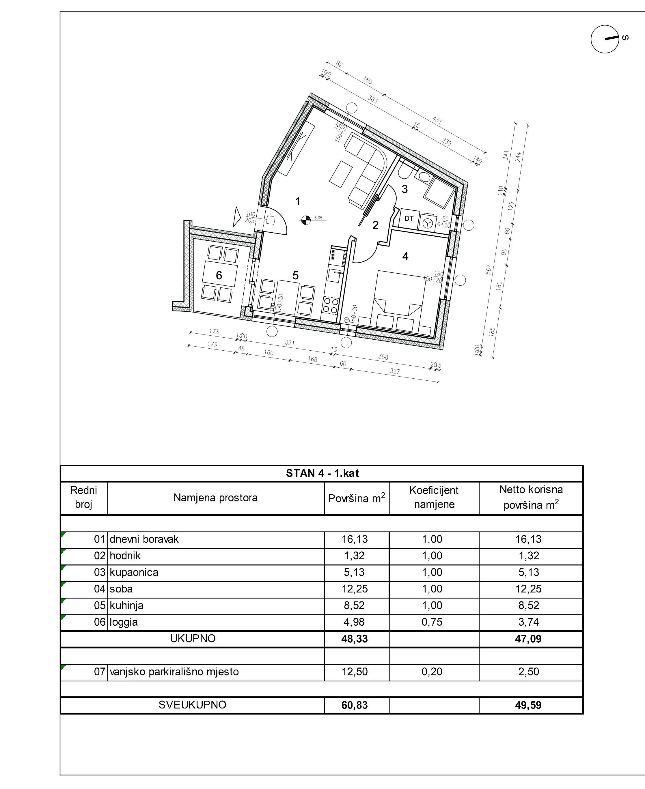 sveti ivan zelina, brezovec zelinski, moderan dvosoban stan nkp 46 m2 novogradnja - slika 2
