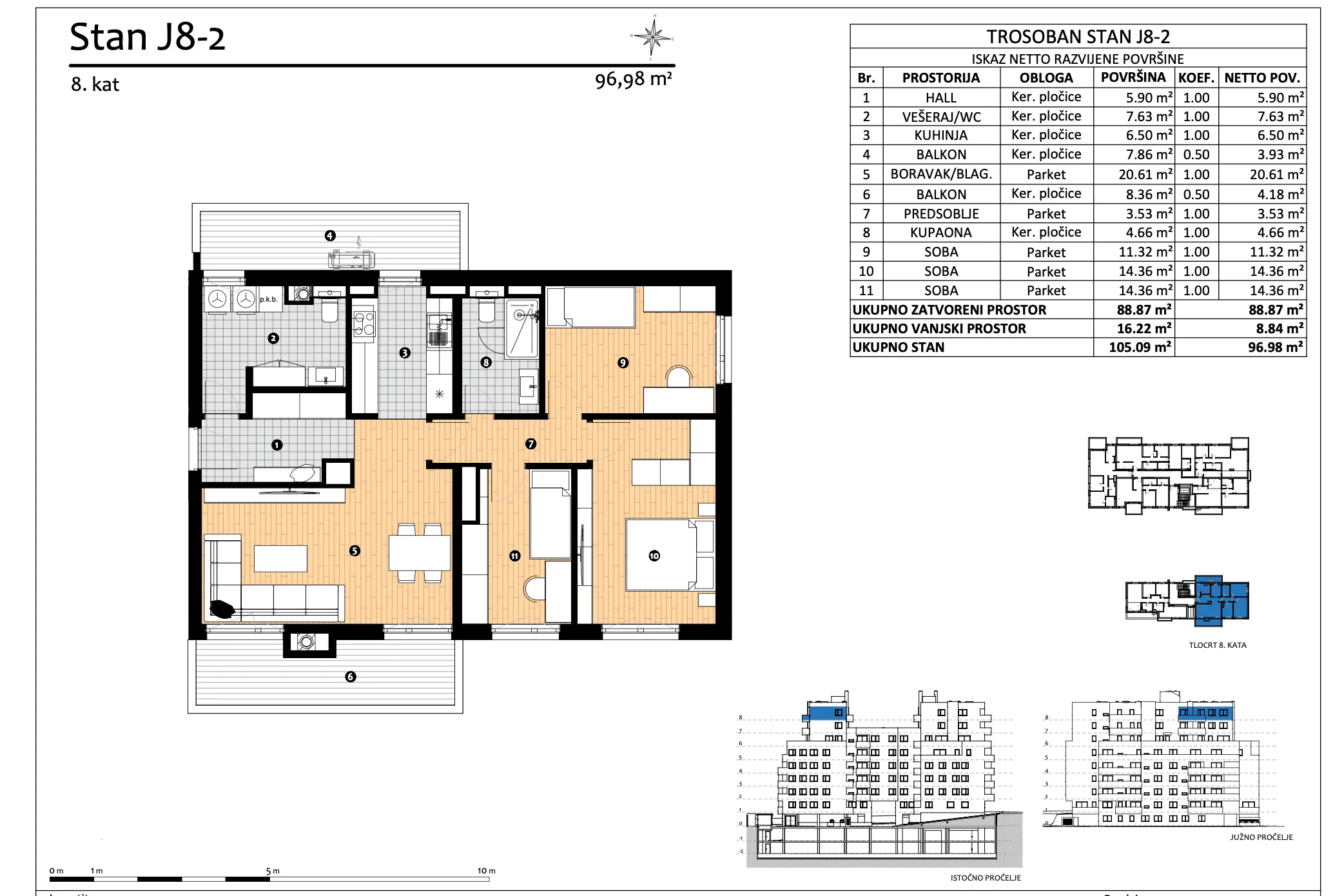 zagreb, trešnjevka, heritage, četverosoban stan 97 m² - slika 43