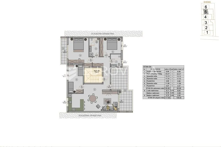 pula, kaštanjer, moderni penthouse u novogradnji, 2. kat, 116.14 m², vrhunska lokacija - slika 6