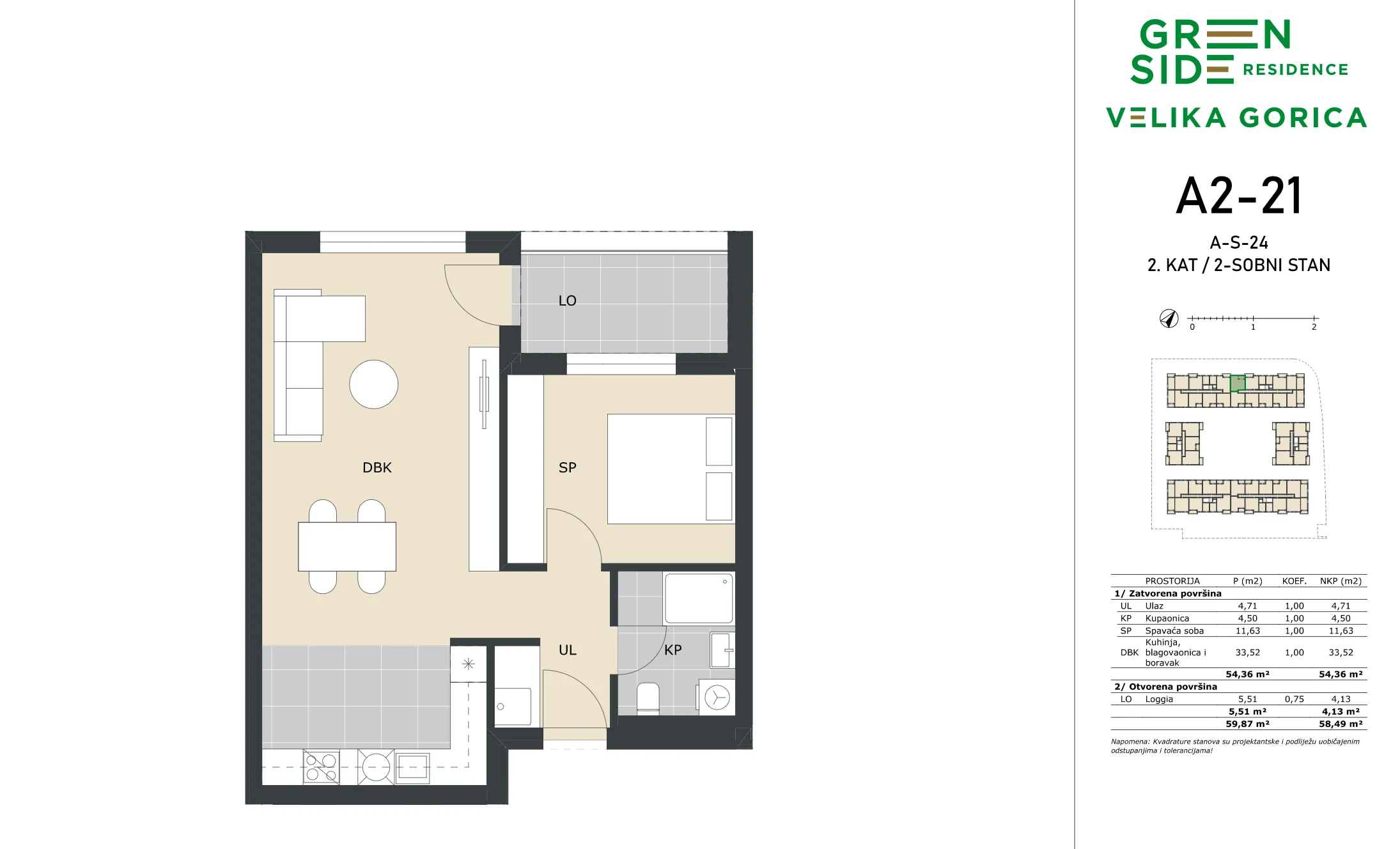 velika gorica, dvosoban stan 58,50 m² novogradnja - slika 5