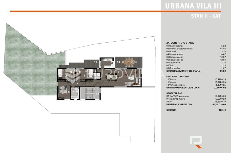 zagreb, perjavica, četverosoban stan 133,4 m², prvi kat, novogradnja - slika 9