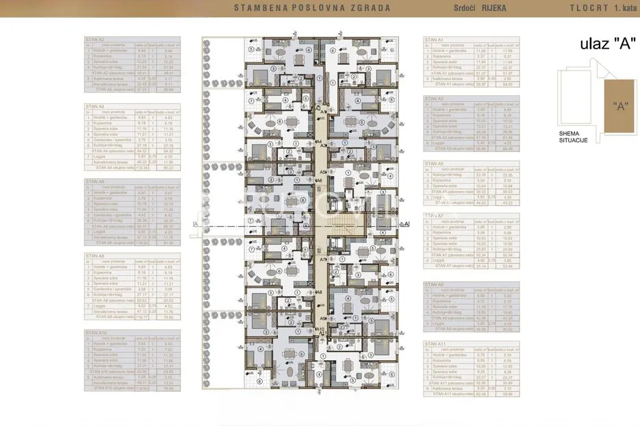 rijeka, srdoči, novogradnja, dvosoban stan 54,02 m², zgrada a, stan a12 - slika 13
