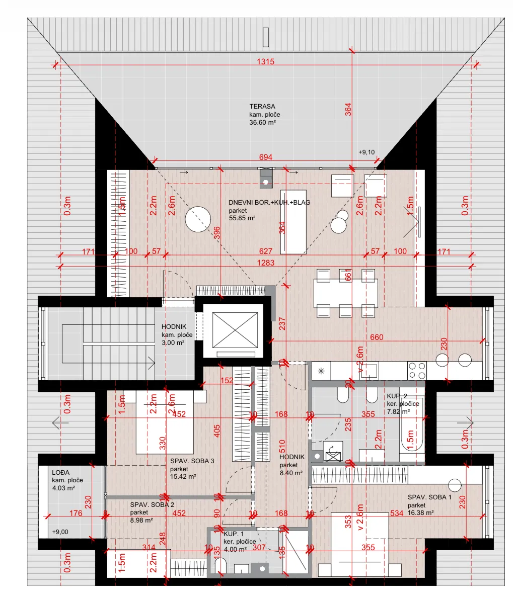 zagreb, maksimir, kvatrić, četversoban stan 129 m², novogradnja, garaža - slika 9