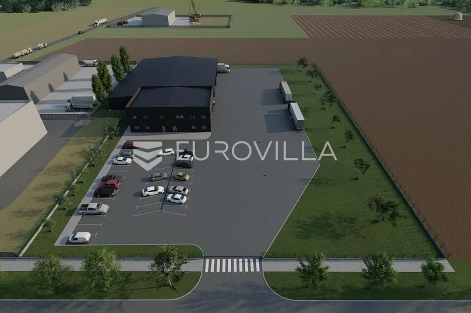 Rugvica, građevinsko zemljište s projektom za izgradnju industrijske hale, 9694 m²
