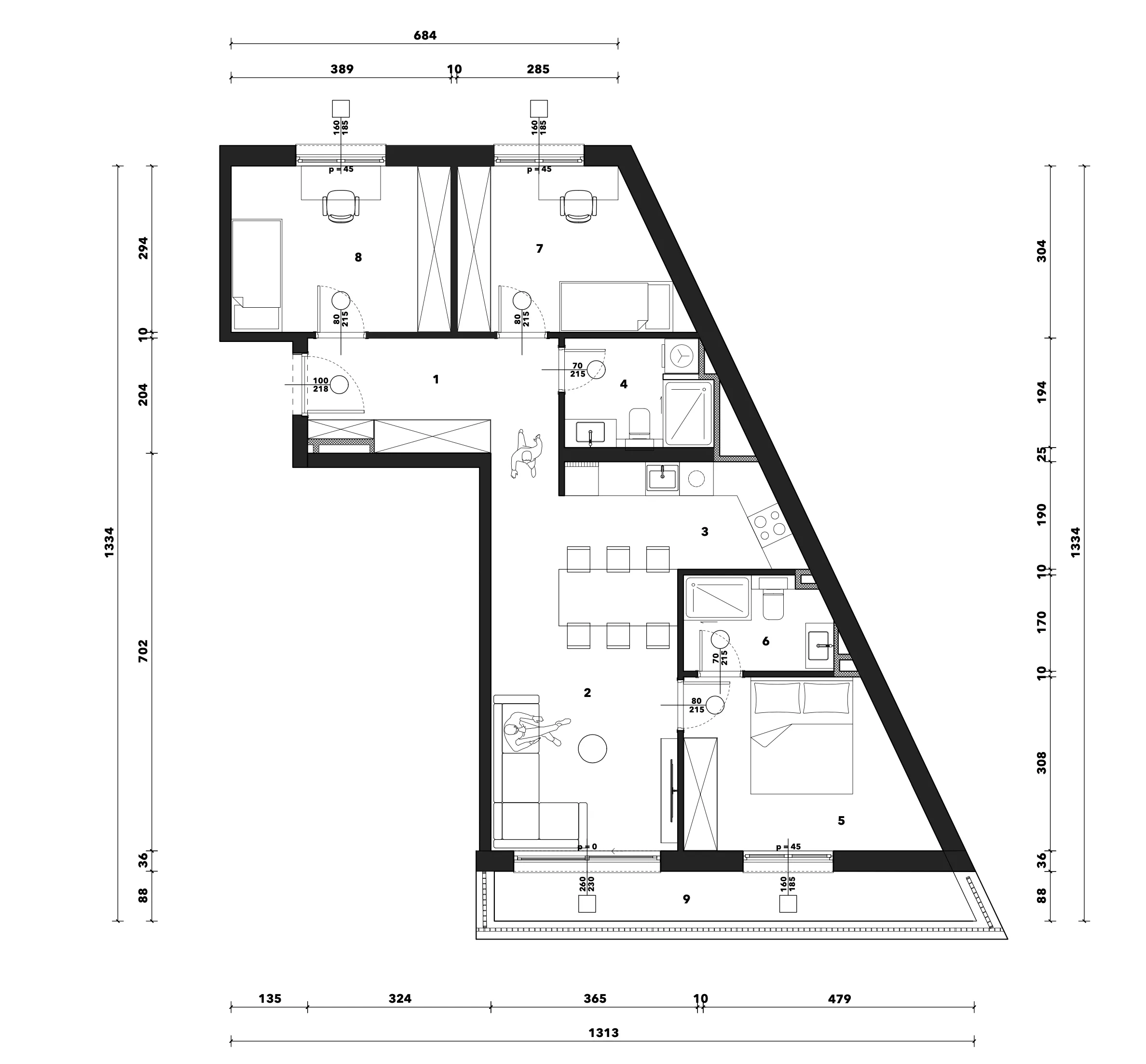 zagreb, črnomerec, kuniščak, atraktivan četverosoban stan u novogradnji, 80 m² - slika 9