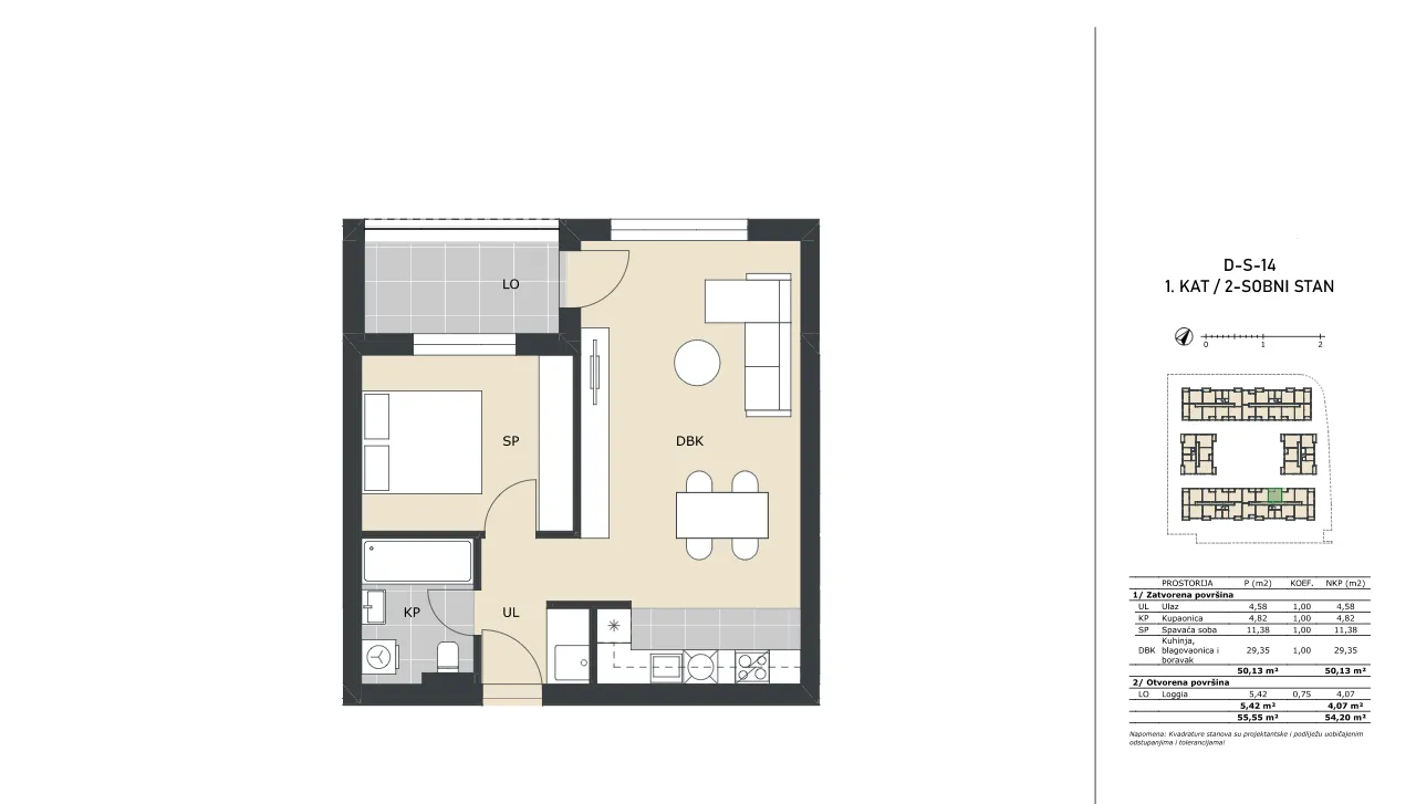 velika gorica, dvosoban stan neto površine 54,20 m² novogradnja - slika 5