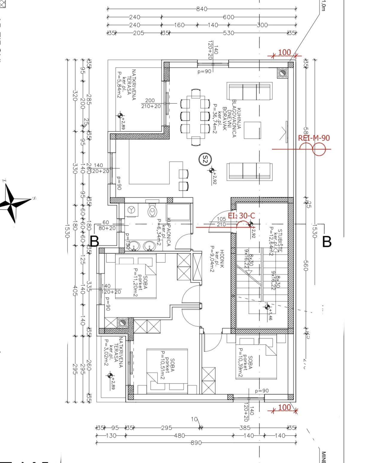 pula, valdebek, stan na prvom katu s 3 spavaće - 93 m2 - slika 2