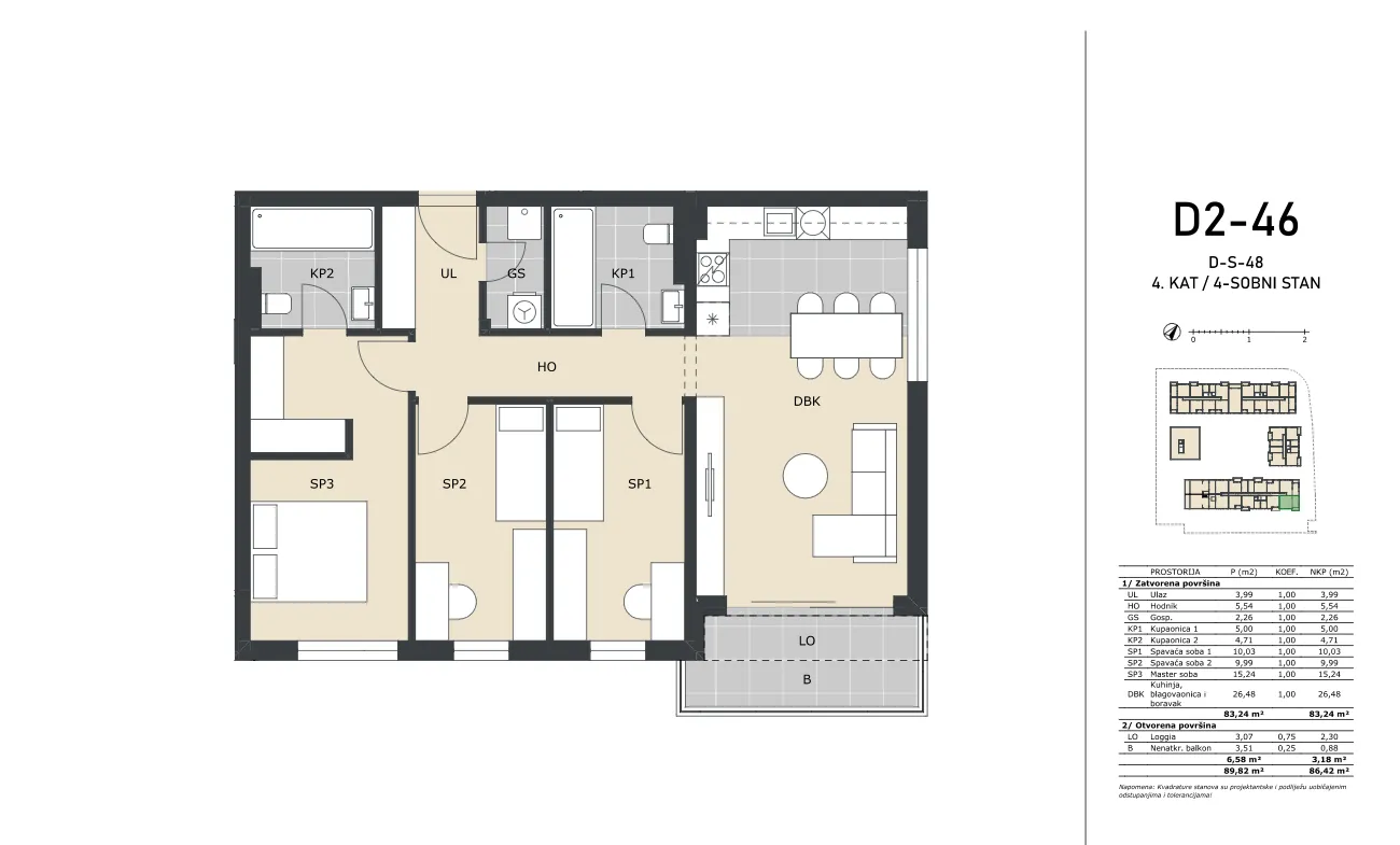 velika gorica, četverosoban stan neto površine 86,42 m² novogradnja - slika 5