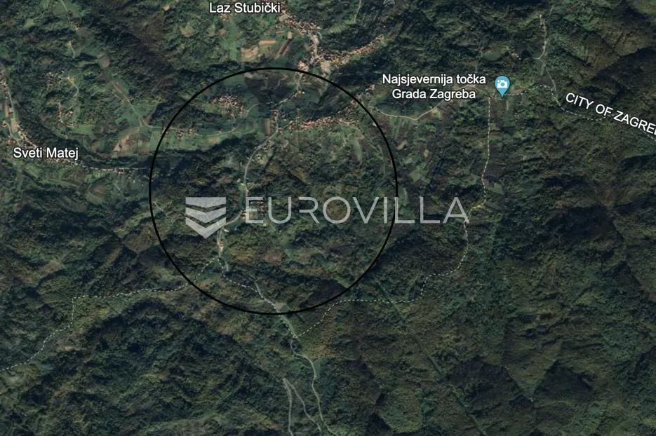 Sveti Matej, zemljište uz glavnu cestu, 2140 m2 - Laz Bistrički, Marija Bistrica