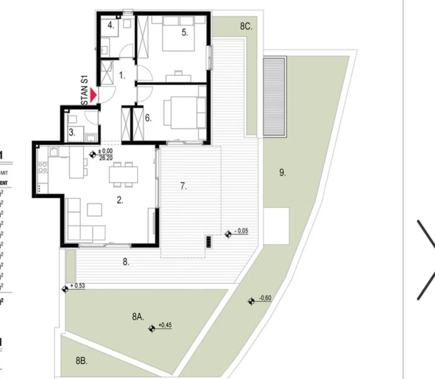 kaštel stari luksuzan stan 77 m² s velikom terasom i vrtom - slika 18