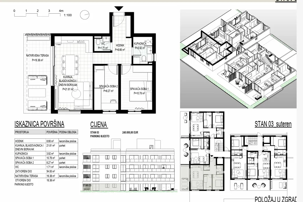 trogir, okrug gornji – apartman s3 u izgradnji neto korisne površine 63,12 m2 - slika 15