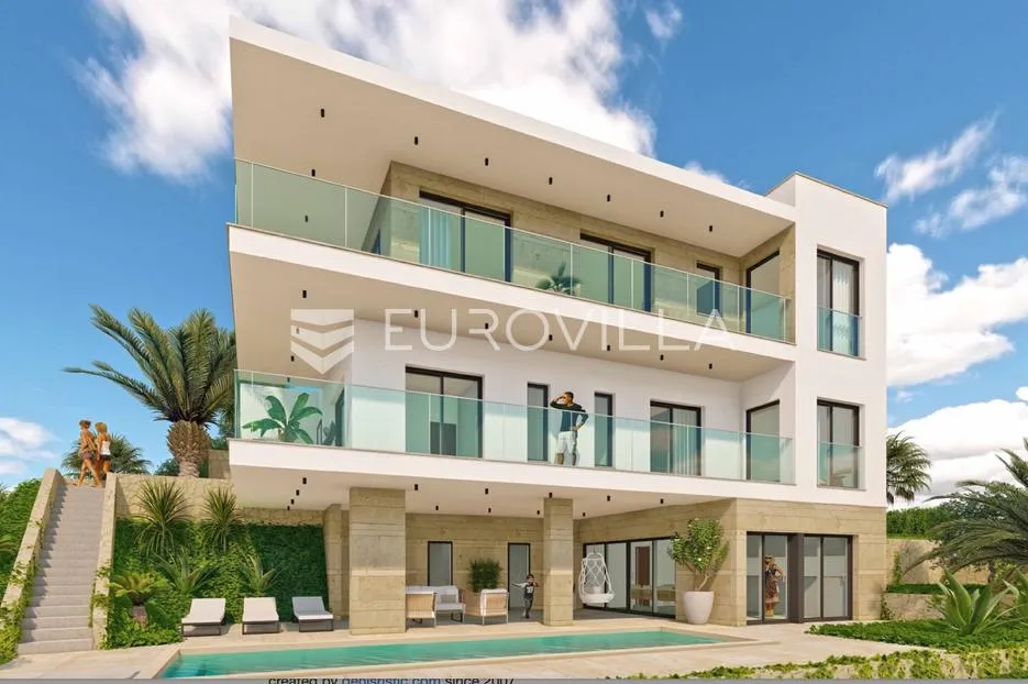 Trogir, Seget zemljište 530 m² s dozvolom za gradnju s pogledom na more - Seget Vranjica