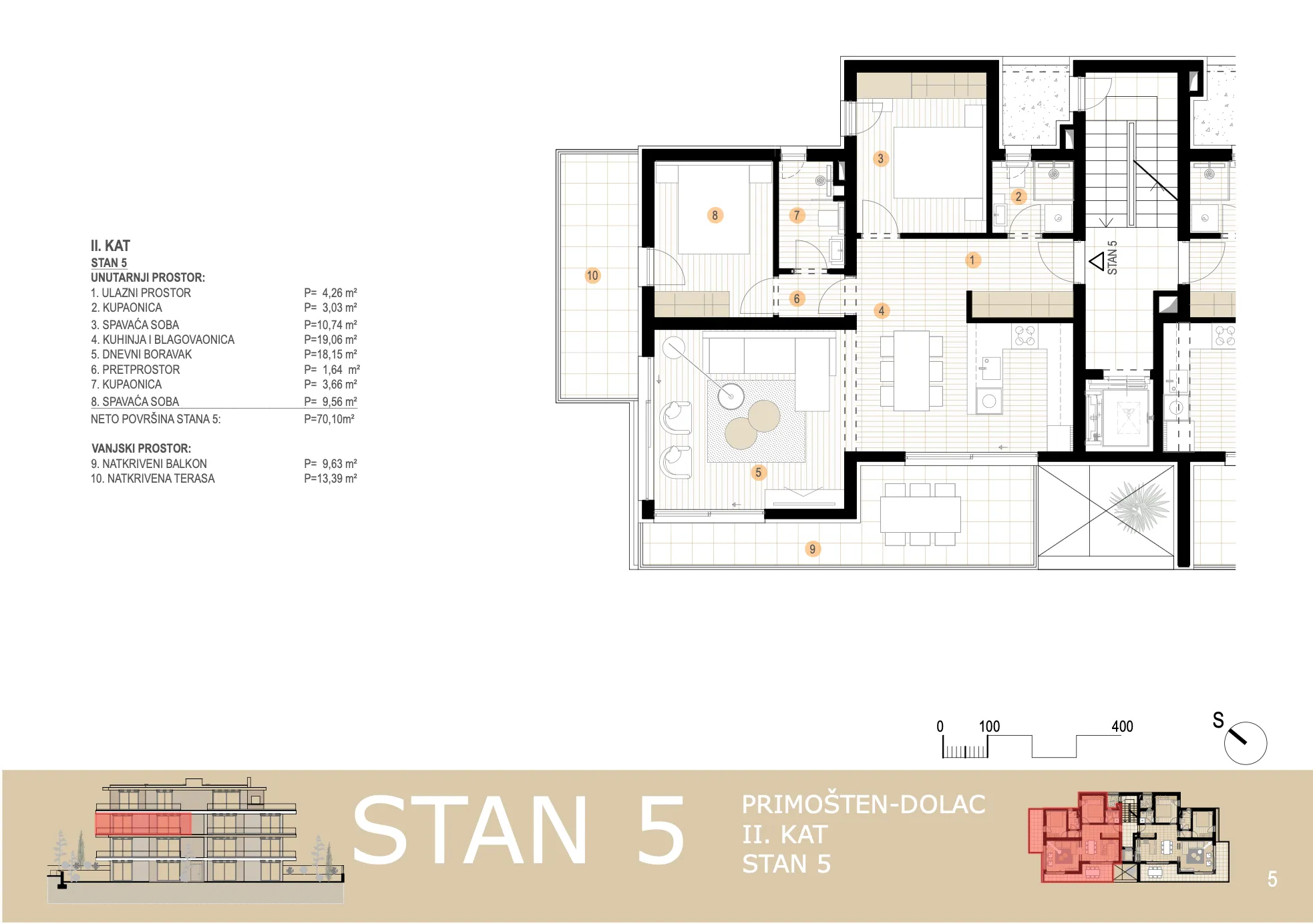 primošten, novogradnja, stan s pogledom na more, drugi red do mora, 84,74 m² - slika 13