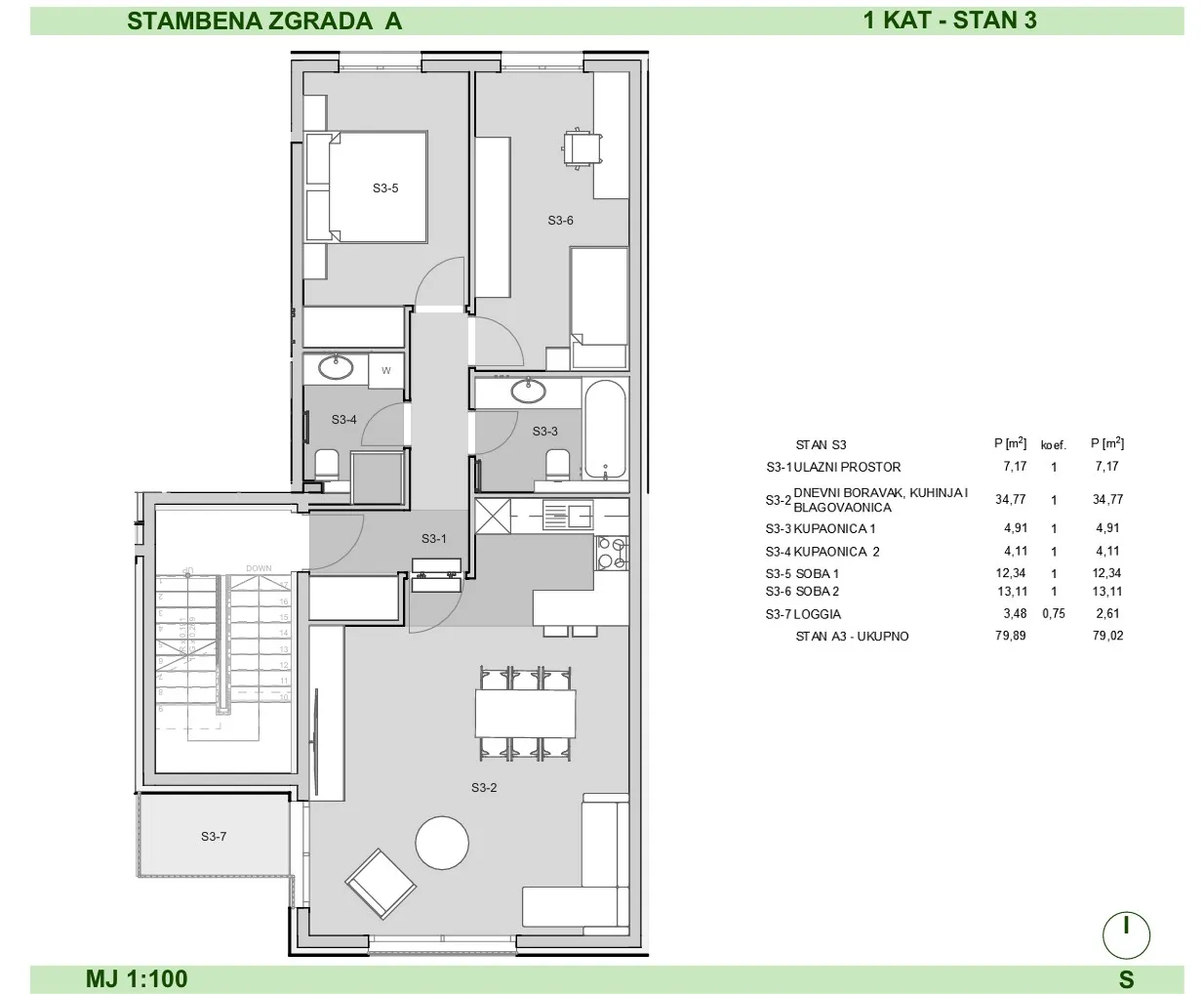 zagreb jarun moderan trosoban stan u ekskluzivnom projektu 88 m² - slika 10