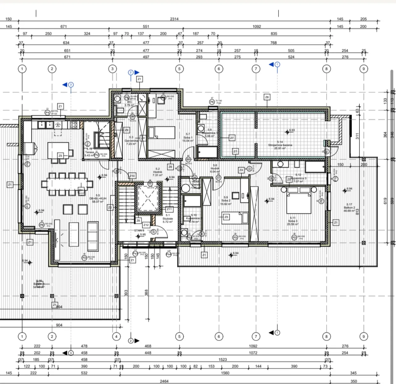 rijeka, bivio, luksuzan četverosoban penthouse novogradnji nkp 322 m2 - slika 5