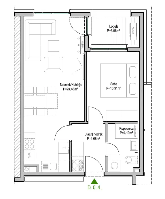 zagreb, blato, moderan dvosoban stan u novogradnji, 47 m², prvi najam - slika 2