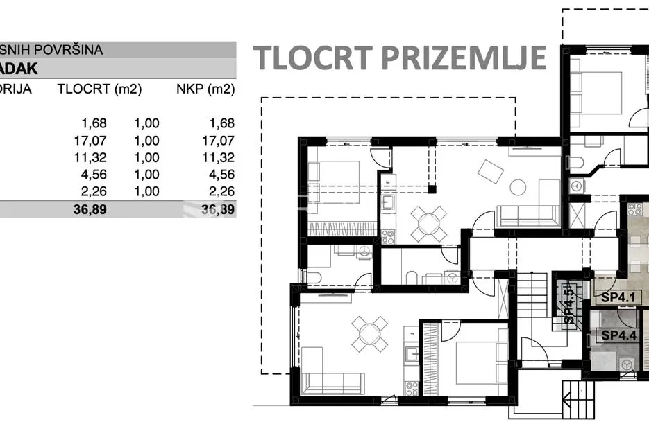 malinska, novogradnja, trosoban stan sa jednosobnim stanom od 115,40 m², pogled na more - slika 17