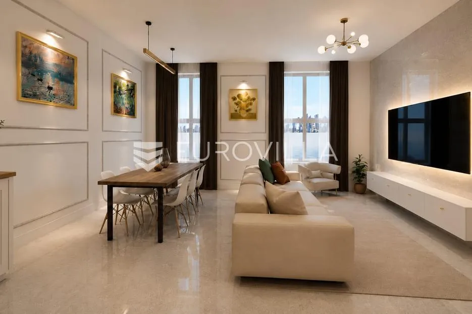 Zagreb, Donji Grad, višesoban stan u fazi visokog rohbaua 111,51 m²