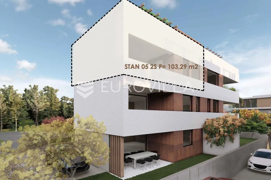 Zadar, Borik. luksuzan stan na drugom katu, 103,29 m², S5