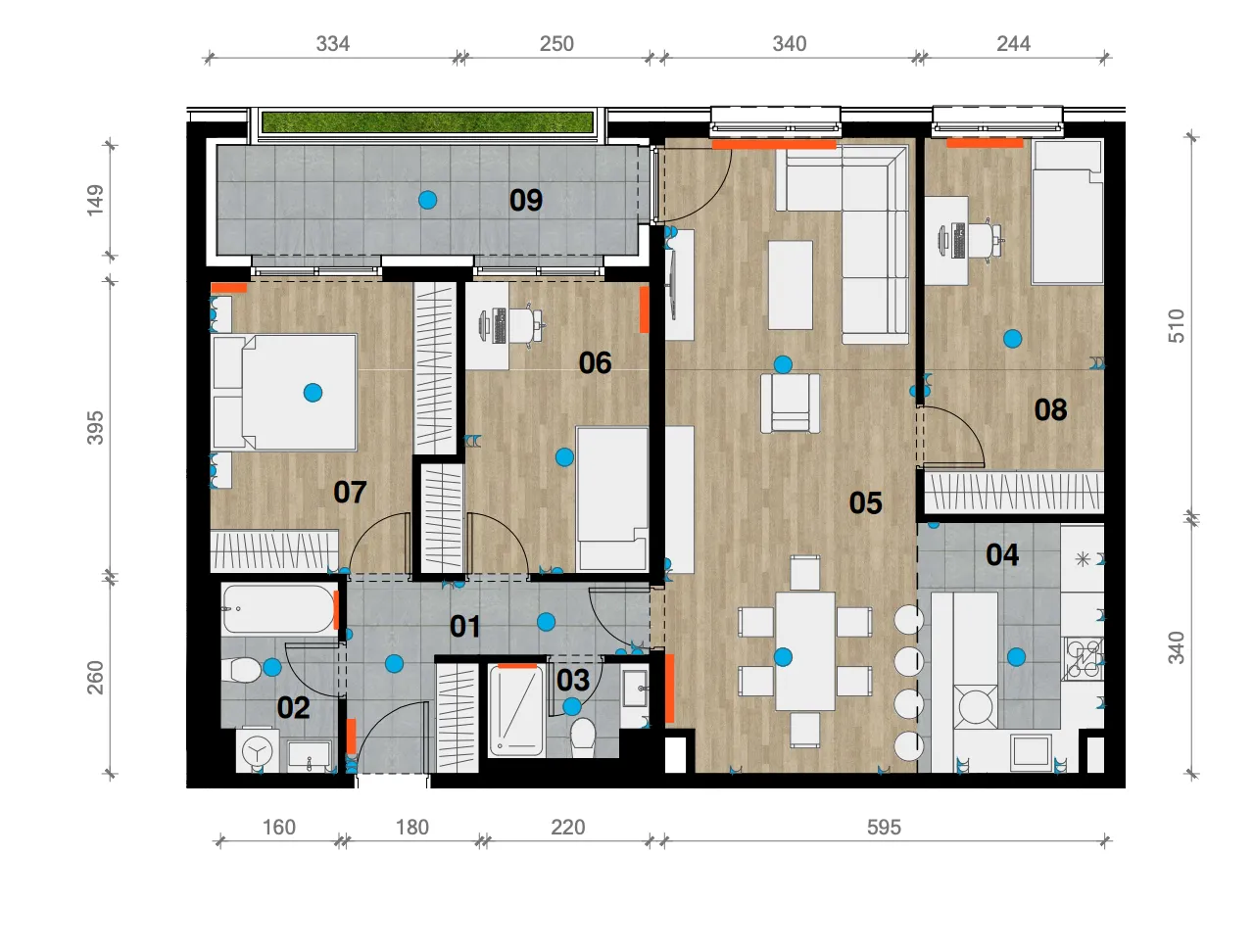 zagreb, črnomerec, vrhunska novogradnja, četverosoban stan površine 93,52 m² - slika 6
