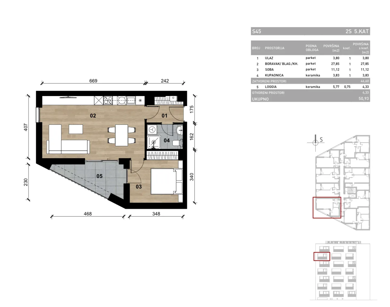 zagreb, vrapče, novogradnja, dvosoban stan na petom katu s loggiom, 51 m² - slika 4