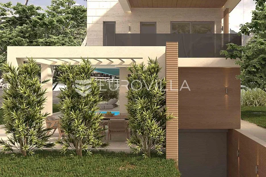 Istra, Ližnjan, građevinsko zemljište 523 m², pravomoćna dozvola za vilu 523 m², pogled na more