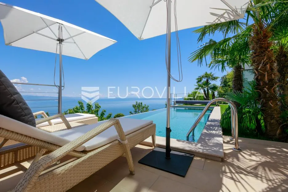 opatija, oprić, ekskluzivna vila 375 m² s panormaskim pogledom, bazenom i saunom - slika 9