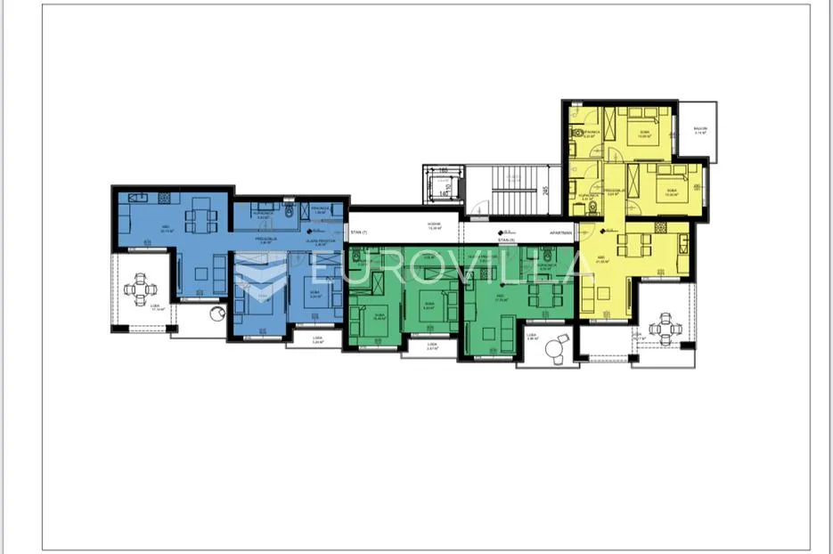 sveti petar na moru, biograd na moru, stan s8 na drugom katu površine 56,71 m² s krovnom terasom - slika 9