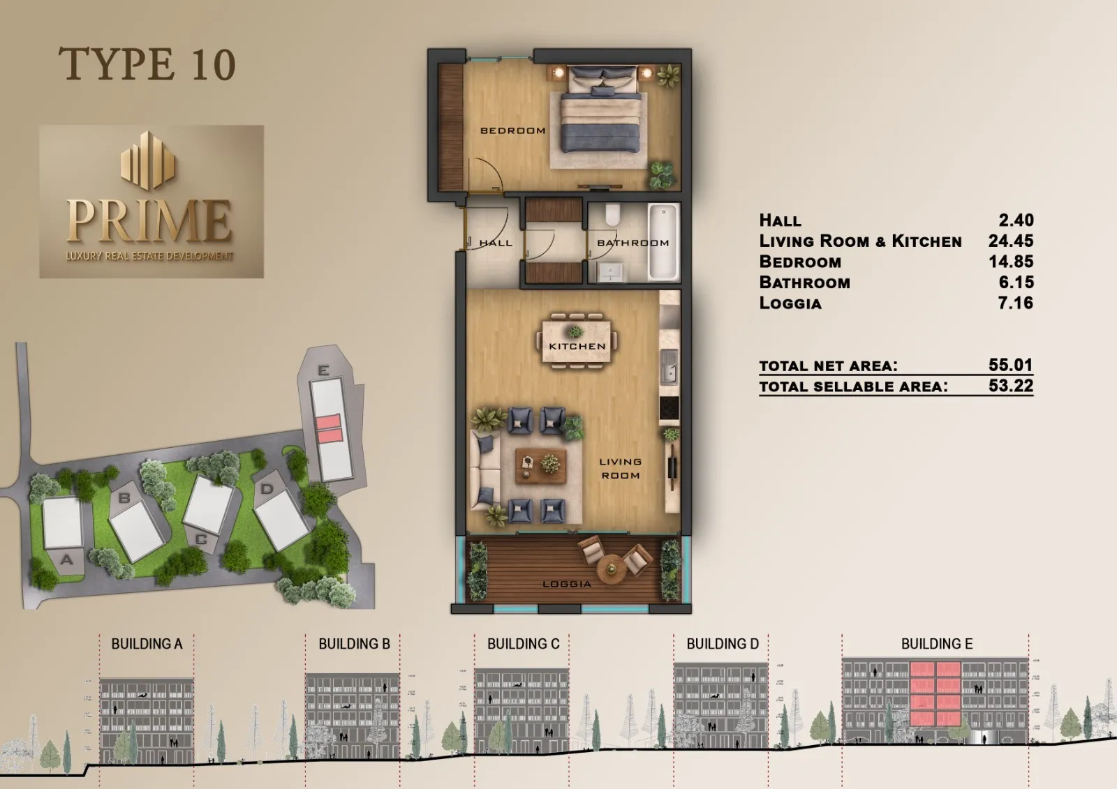 trogir, seget donji, jednosoban stan na 2. katu neto korisne površine 53,22 m², e9 - slika 12