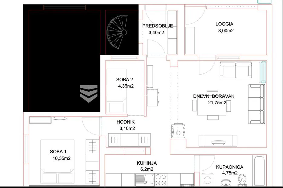 zagreb, branimirova, funkcionalan trosoban stan u prizemlju kuće, 62 m² - slika 2
