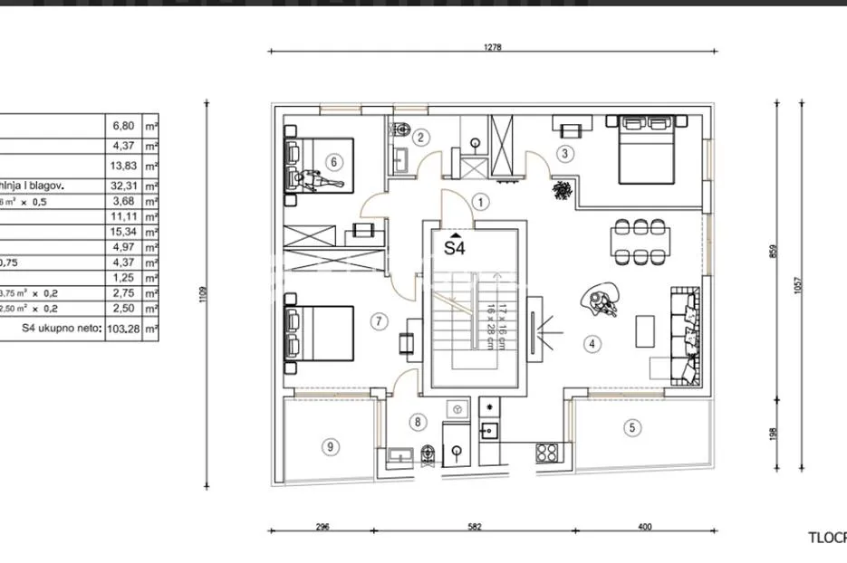pula, šijana, penthouse, tri spavaće sobe 103 m2, zgr1s4 - slika 3