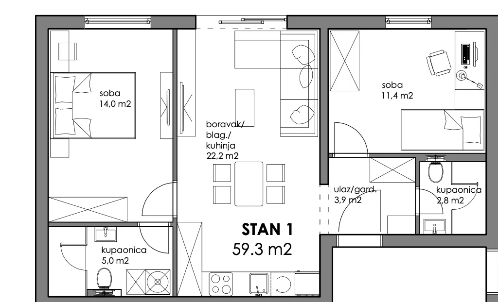 zagreb, trnava, trosoban stan u vrhunskoj novogradnji, nkp 59 m2 - slika 13