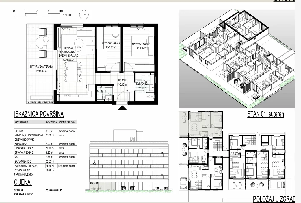 trogir, okrug gornji – apartman s1 u izgradnji neto korisne površine 60,74 m2 - slika 15