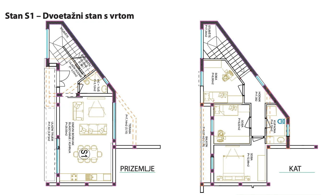 sračinec, četverosoban stan, površine 117,19 m², novogradnja - slika 13