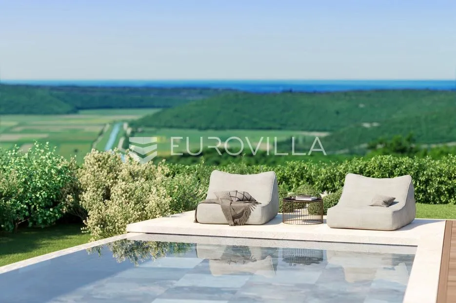 istra, grožnjan, vila s bazenom panoramskim pogledom - slika 29