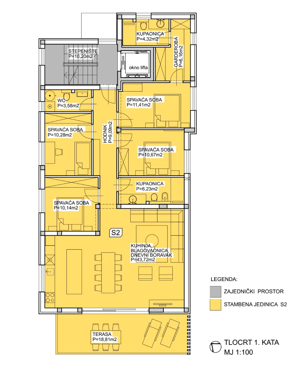 vodice, novogradnja, prostran stan u centru mjesta, 131,62 m² - slika 23