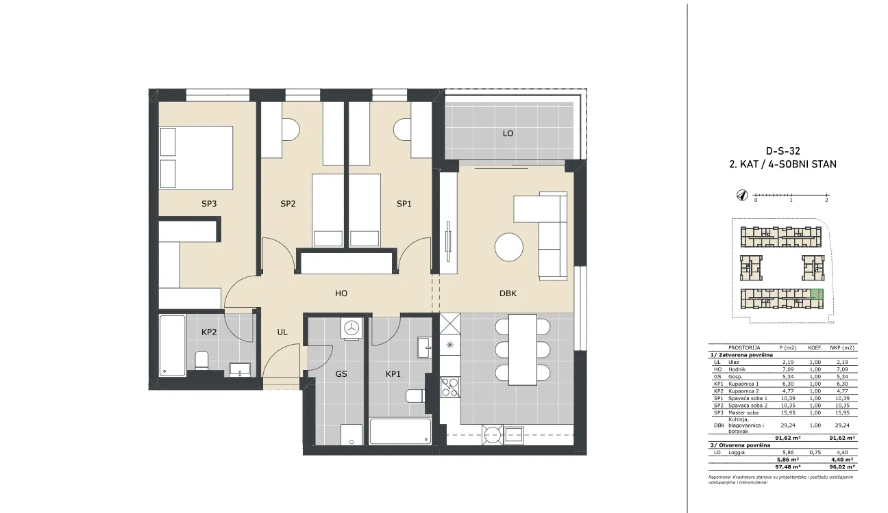 velika gorica, četverosoban stan neto površine 96,02 m² novogradnja - slika 5